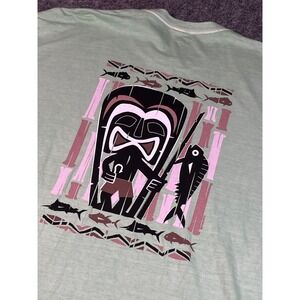 Crazy Shirts Hawaii T-Shirt XXL Mens‎ Green Tiki Fish Graphic Tee